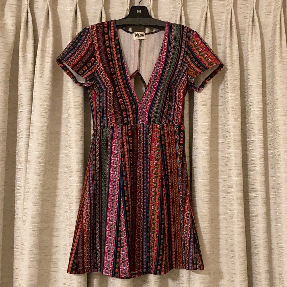Show Me Your MuMu Multi-Stripe Mini Dress — Black, Pink, Red, Blue